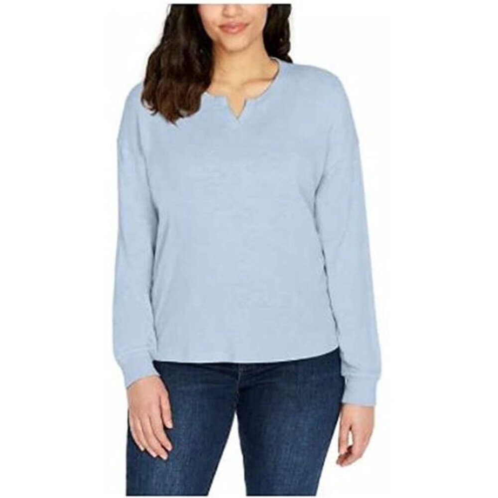 Buffalo David Bitton Women's Printed Cozy Top (Cali Blue, Small)